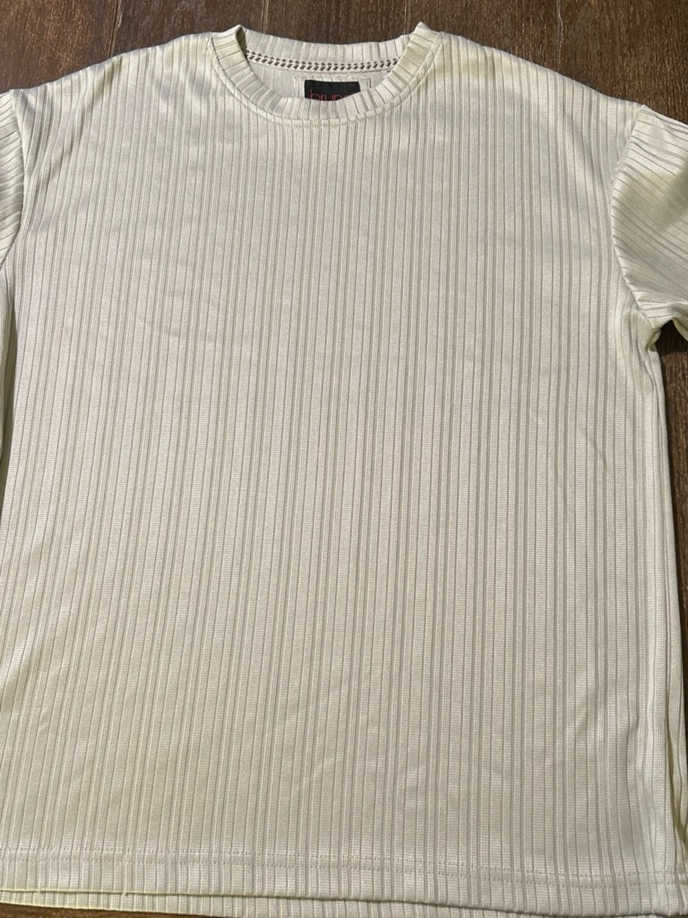 Men's Bruno Luxe Ribbed Short-Sleeve Crew Tee in Ivory